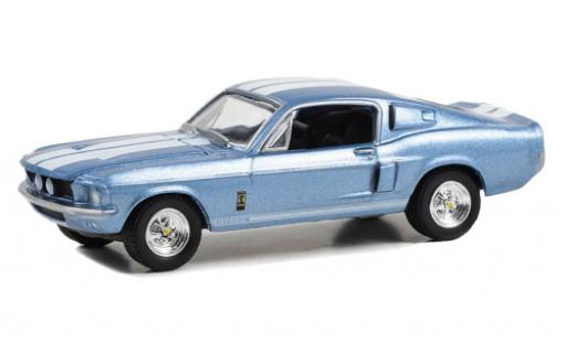 Shelby GT 500 1/64 Greenlight Ford Mustang metallise blu clair/bianco 1967 modellino in miniatura