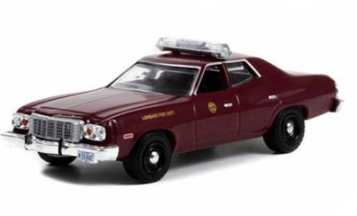 Ford Torino 1/64 Greenlight Lombard Fire Department 1976 modellino in miniatura