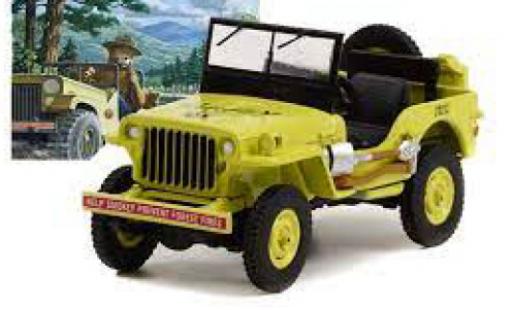 Jeep Willys 1/64 Greenlight MB la chaux Smokey Bear 1942 modellino in miniatura