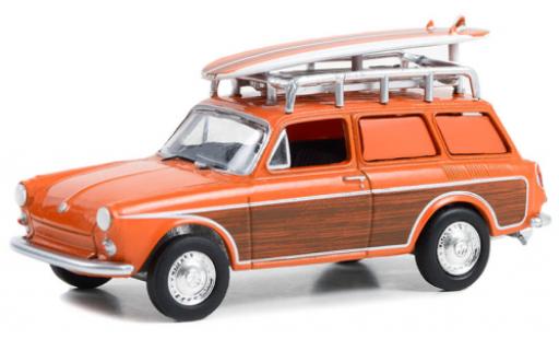 Volkswagen 1600 1/64 Greenlight Variant orange/Décorer 1963 modellino in miniatura