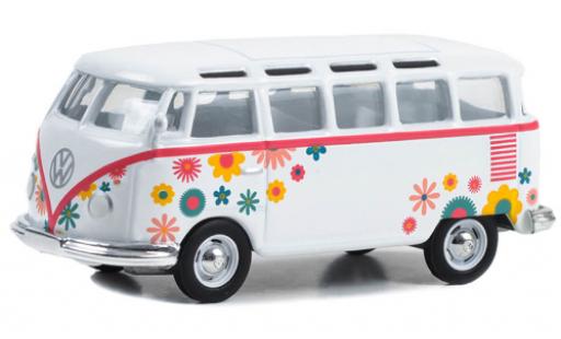 Volkswagen T1 1/64 Greenlight Samba bus bianco/Décorer 1964 modellino in miniatura