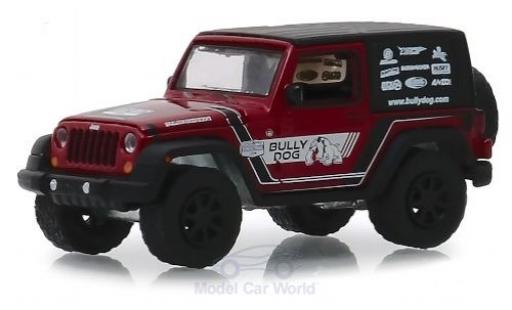 Jeep Wrangler 1/64 Greenlight rosso/Dekor Bully Dog 2012 modellino in miniatura