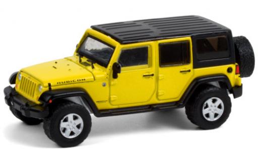 Jeep Wrangler 1/64 Greenlight Rubicon giallo 2008 Verdeck abnehmbar modellino in miniatura