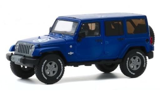 Jeep Wrangler 1/43 Greenlight Unlimited Freedom Edition blu/Dekor 2013 modellino in miniatura