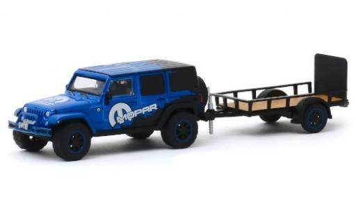 Jeep Wrangler 1/64 Greenlight Unlimited MOPAR 2012 avec remorque d´une axe modellino in miniatura