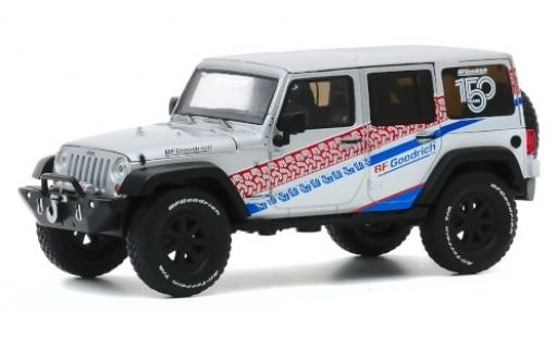 Jeep Wrangler 1/43 Greenlight Unlimited grigio/Dekor 150 Years BF Goodrich 2017 modellino in miniatura