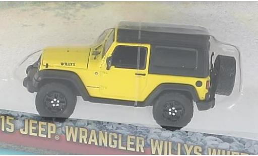 Jeep Wrangler 1/64 Greenlight Willlys Wheeler giallo/nero 2015 modellino in miniatura