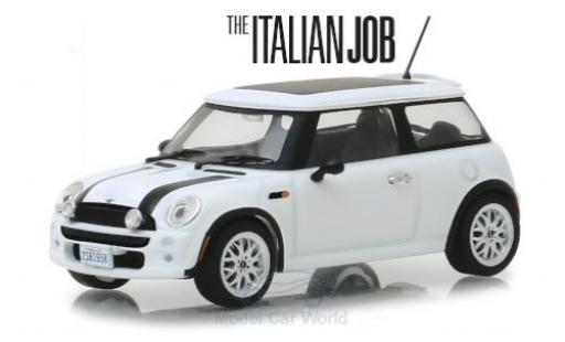 Mini Cooper 1/43 Greenlight bianco/nero RHD The Italian Job 2003 modellino in miniatura