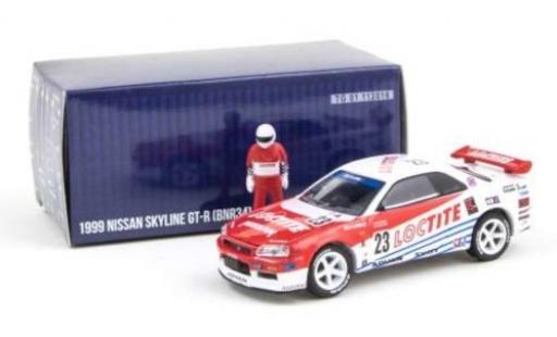 Nissan Skyline 1/64 Greenlight GT-R (BNR34) RHD No.23 Loctite 1999 avec figurine modellino in miniatura