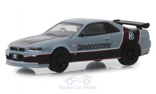 Nissan Skyline 1/64 Greenlight GT-R grigio/nero Bridgestone 2001 modellino in miniatura