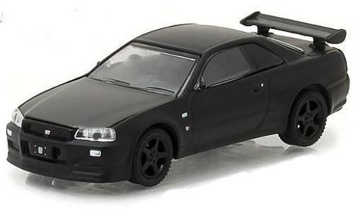 Nissan Skyline 1/64 Greenlight GT-R (R34) matt-nero 2000 modellino in miniatura