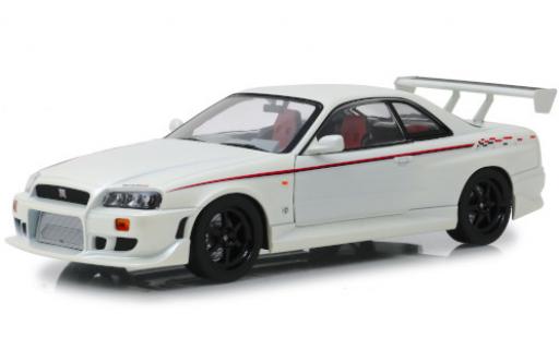 Nissan Skyline 1/18 Greenlight GT-R (R34) Nismo bianco/Dekor RHD 1999 modellino in miniatura