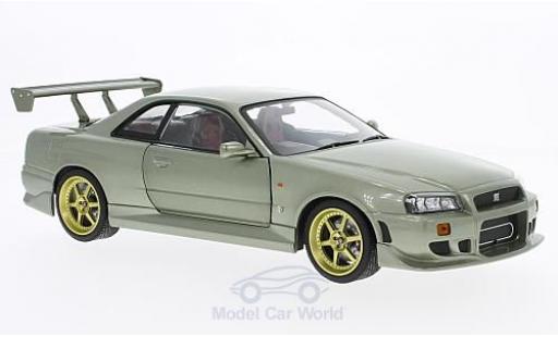 Nissan Skyline 1/18 Greenlight GT-R34 metallico verde RHD 1999 modellino in miniatura