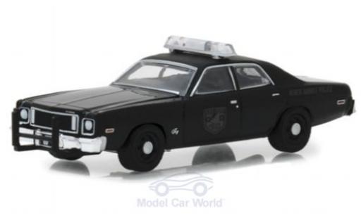 Plymouth Fury 1/64 Greenlight nero 1975 Black Bandit Police modellino in miniatura