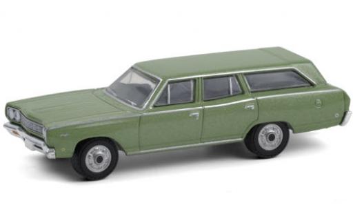 Plymouth Satellite 1/64 Greenlight Station Wagon metallico verde 1968 modellino in miniatura