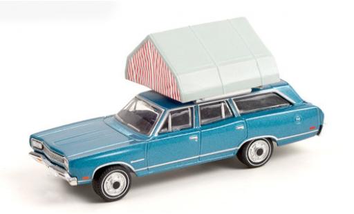 Plymouth Satellite 1/64 Greenlight Station Wagon metallico blu 1969 modellino in miniatura