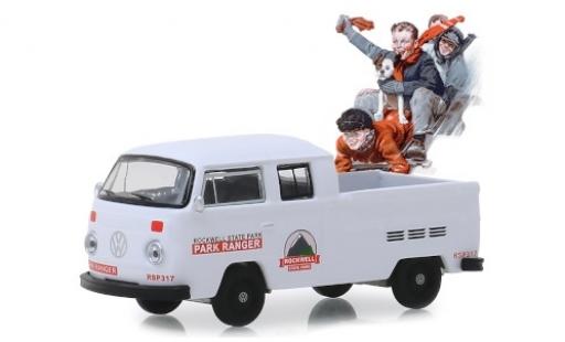 Volkswagen T2 1/64 Greenlight DoKa bianco/Dekor Rockwell State Park - Park Ranger 1972 modellino in miniatura