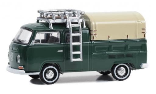 Volkswagen T2 1/64 Greenlight Doppelkabine grün 1969 1:64 modellino in miniatura