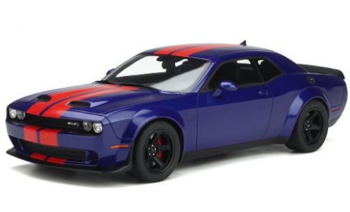 Dodge Challenger 1/18 GT Spirit Super Stock blu/rosso 2021 modellino in miniatura