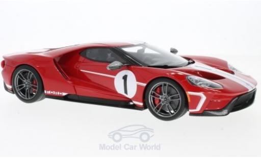 Ford GT 1/18 GT Spirit rosso/bianco No.1 2017 50th Heritage edition modellino in miniatura