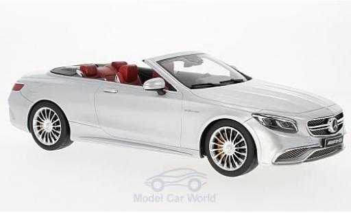 Mercedes Classe S 1/18 GT Spirit AMG S 65 Convertibile grigio modellino in miniatura