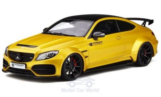 Mercedes Classe C 1/18 GT Spirit C63 AMG Coupe Prior Design PD65CC metallico giallo/nero modellino in miniatura