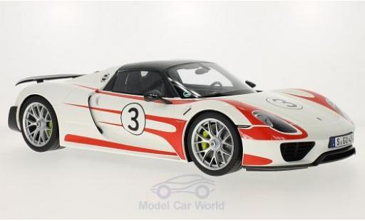 Porsche 918 1/12 GT Spirit Spyder bianco/Dekor Weissach Package modellino in miniatura