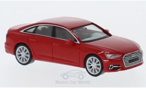 Audi A6 1/87 Herpa Limousine rosso modellino in miniatura