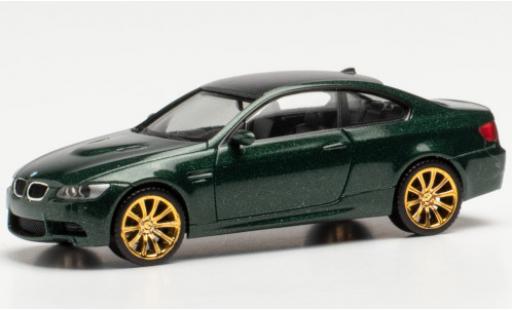 Bmw M3 1/87 Herpa Coupe (E92) metallico verde/carbon modellino in miniatura