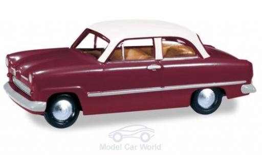 Ford Taunus 1/87 Herpa 12M rosso/bianco modellino in miniatura