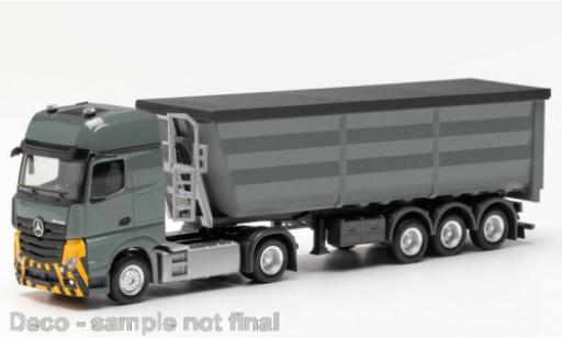 Mercedes Actros 1/87 Herpa L grigio/giallo KS Containerdienst modellino in miniatura