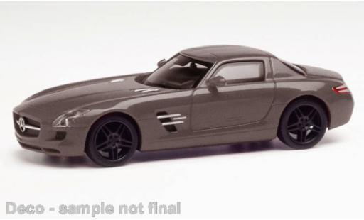 Mercedes SLS 1/87 Herpa AMG metallise grigio modellino in miniatura