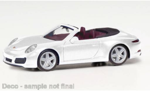 Porsche 911 1/87 Herpa Carrera 2 cabriolet metallise bianco modellino in miniatura