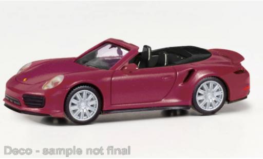 Porsche 911 1/87 Herpa Turbo cabriolet metallise rosso foncé modellino in miniatura