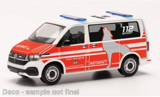 Volkswagen T6 1/87 Herpa .1 bus pompiers Wolfsburg modellino in miniatura