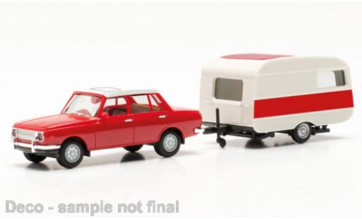 Wartburg 353 1/87 Herpa rosso/bianco 1982 modellino in miniatura