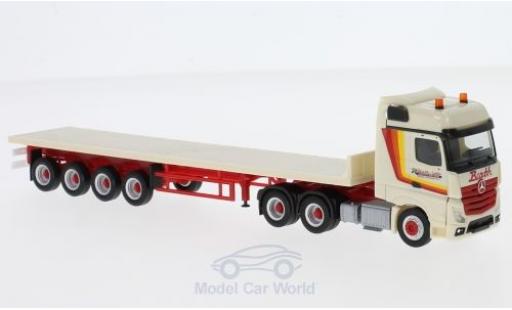 Mercedes Actros 1/87 Herpa Bigspace Barth & Sohn Flachbett-Sattelzug modellino in miniatura