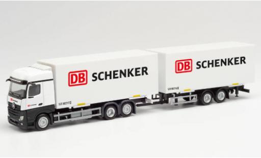 Mercedes Actros 1/87 Herpa Bigspace DB Schenker Wechselkoffer-camion avec remorque modellino in miniatura