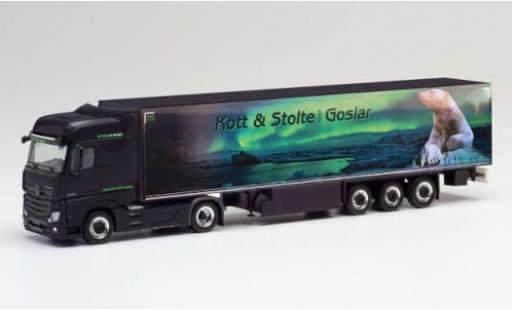 Mercedes Actros 1/87 Herpa BigSpace Kott & Stolte Goslar Remorque de boîte de réfrigération modellino in miniatura