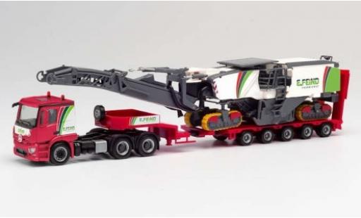 Mercedes Actros 1/87 Herpa Enrico Feind Frästechnik Tiefladesattelzug avec Wirtgen Asphaltfräse modellino in miniatura