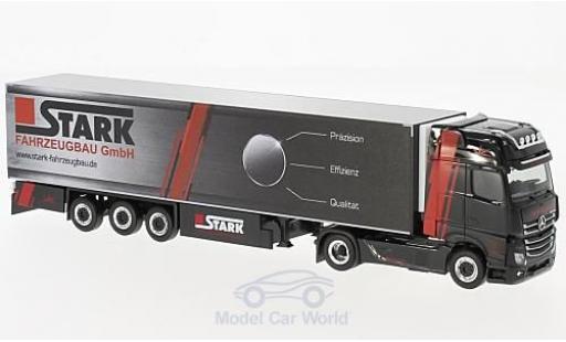 Mercedes Actros 1/87 Herpa Giga Trio-Trans / Stark Fahrzeugbau Kühlkoffer-SZ modellino in miniatura