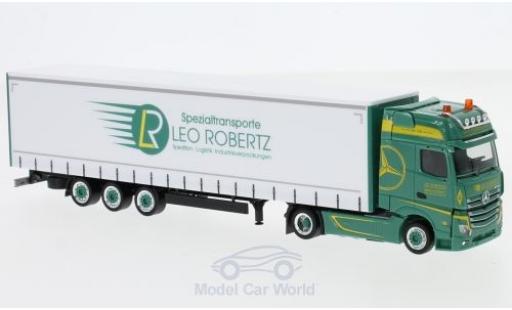 Mercedes Actros 1/87 Herpa Gigaspace Leo Robertz Lowliner-Sattelzug modellino in miniatura