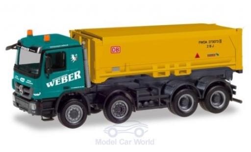 Mercedes Actros 1/87 Herpa M Weber / Stuttgart 21 2008 Schmitz Absetzkipper-LKW modellino in miniatura