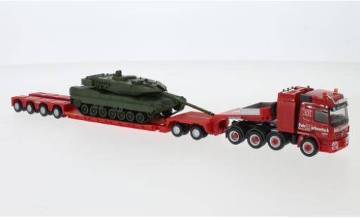 Mercedes Actros 1/87 Herpa Markewitsch 2002 charge profondeur-tracteur avec Leopard 2A7 modellino in miniatura