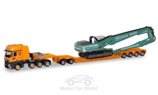 Mercedes Actros 1/87 Herpa SLT Rolf Riedl / Wilko Wagner Pendel-X mit Liebherr Longfront modellino in miniatura