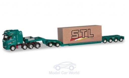 Mercedes Actros 1/87 Herpa SLT SLT Logistik Tieflade-Sattelzug mit Ladung modellino in miniatura
