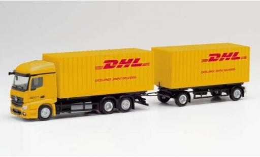 Mercedes Actros 1/87 Herpa StreamSpace 2.3 DHL 2018 Cargoboxenhängerzug modellino in miniatura
