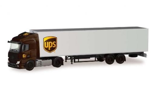 Mercedes Actros 1/87 Herpa Streamspace 2.3 UPS wagon conteneur-tracteur modellino in miniatura