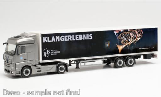 Mercedes Actros 1/87 Herpa Streamspace 2.5 Polizeiorchester Bayern Koffer-Sattelzug modellino in miniatura