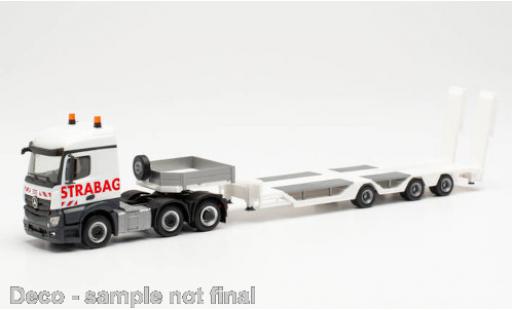 Mercedes Actros 1/87 Herpa Streamspace 2.5 STRABAG Goldhofer Allrounder-Sattelzug modellino in miniatura